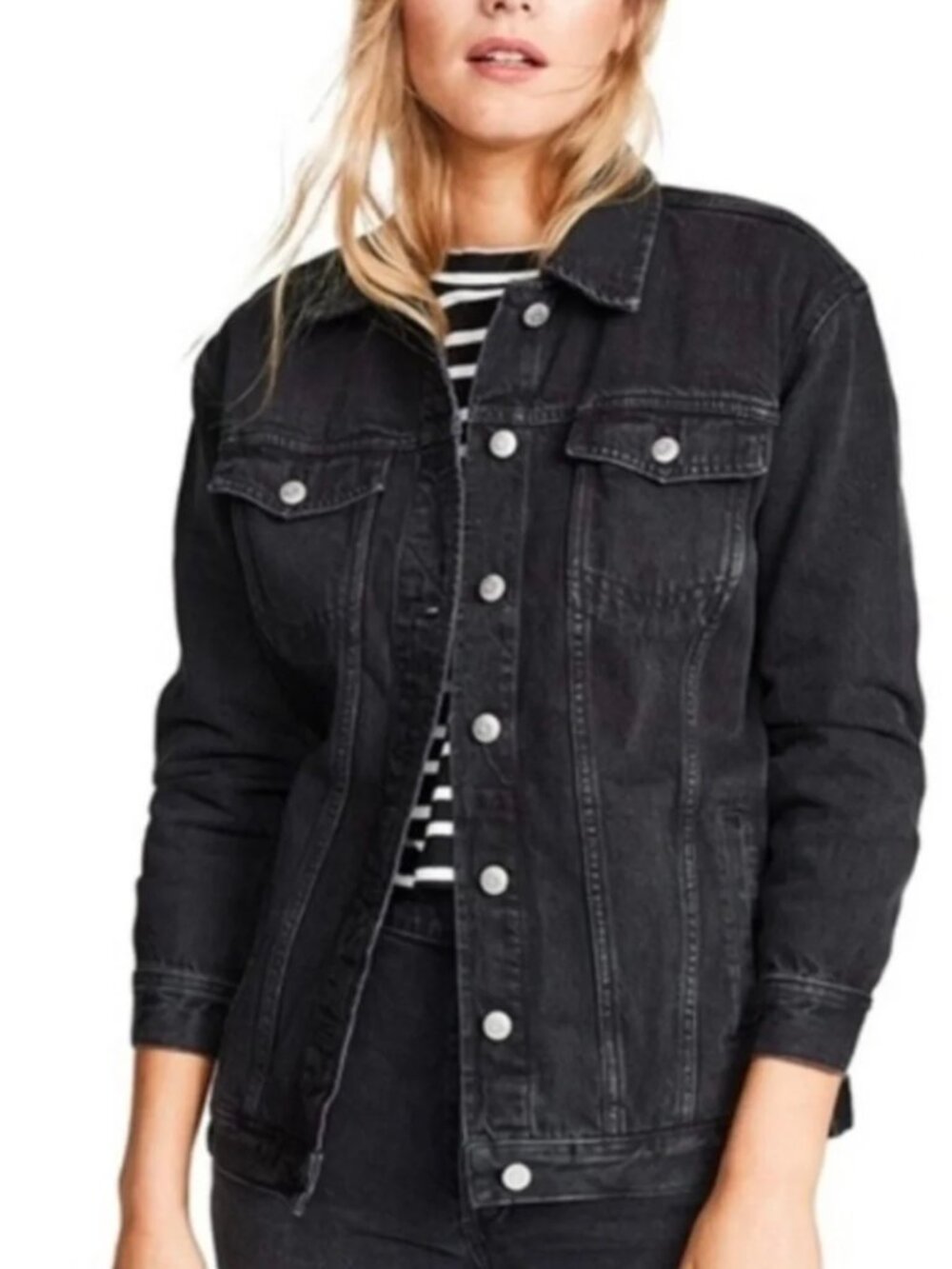 Madewell Oversized Black Denim Jacket